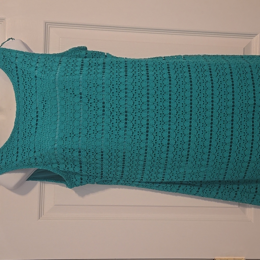 Ronni Nicole Green Lace Overlay Dress Size 12